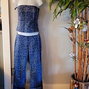 BeBe 2-pc set Pants Bustier snakeskin 6